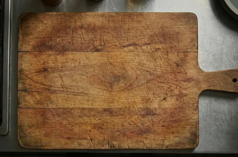 Scratched plastic board macro